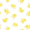 Seamless pattern with cute baby chickens in hand-drawn pencil style. Texture effect