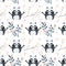 Seamless pattern with cute baby raccoons. Kids vector background