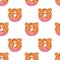 Seamless Pattern Cute Bear Donuts for Packaging , Print Fabric. Watercolor Hand drawn image Perfect for cases design, postcards, P