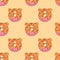 Seamless Pattern Cute Bear Donuts for Packaging , Print Fabric. Watercolor Hand drawn image Perfect for cases design, postcards, P