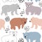 Seamless pattern with cute bears. vector illustration for fabric,textile,nursery decoration