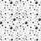 seamless pattern. cute beautiful wallpaper. black soap bubbles on a white background.