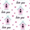 Seamless pattern of cute birdhouse, vector illustration