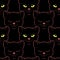 Seamless pattern with cute black cats