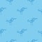 Seamless pattern with cute cartoon birds on  blue background. Funny doodle chicks wallpaper. Line art animals print.