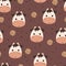 Seamless pattern with cute cartoon cows for fabric print, textile, gift wrapping paper. colorful vector for textile