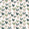 Seamless pattern with cute cartoon hens. Animal print