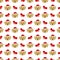 Seamless pattern with cute cartoon Labrador. Christmas pattern. Vector illustration.