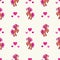 Seamless pattern with cute cartoon little horse