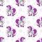 Seamless pattern with cute cartoon pretty fantasy unicorn