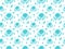 Seamless pattern of cute cartoon smiling blushing octopuses, seashells, starfishes and bubbles on a white background. Design for b