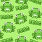 Seamless pattern Cute cartoon square frog on green background