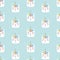 Seamless pattern with cute caticorn. Kids print. Vector