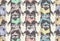 Seamless pattern with cute cats