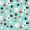 Seamless pattern with cute cats and dogs. Lovely vector illustration and design for fabrics, textile, wallpaper and