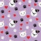 Seamless pattern with cute cats and dogs. Lovely vector illustration and design for fabrics, textile, wallpaper and background for