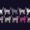 Seamless pattern with Cute Cats. A pattern of pixel Cats. Funny lovely Cats.