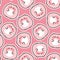 Seamless pattern of cute chubby fat pig sticker on pink background.Farm animal