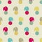 Seamless pattern with cute circus elephants on balls