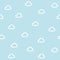 Seamless pattern of cute cloud on blue background.Sky