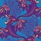 Seamless pattern with cute colorful dragons