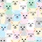 Seamless pattern of cute colorful llamas. Design for postcards, packaging paper, notepads and notebooks, fabric. Cute