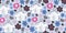 Seamless pattern with cute couple of mouses, love