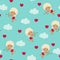 Seamless pattern with a cute cupid