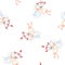 Seamless pattern with cute cupids with bow and arrow. Little angels. Hand-drawn watercolor illustration. For