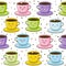 Seamless pattern with cute cups