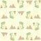 Seamless pattern with cute dinosaurs cartoon