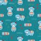 Seamless pattern with cute doodle cats