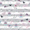 Seamless pattern with cute doodle cats and mice