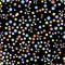 Seamless pattern with cute dots on dark black.