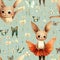 Seamless pattern of cute fairy tale animals