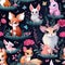 Seamless pattern of cute fairy tale animals