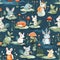 Seamless pattern of cute fairy tale animals