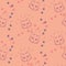 Seamless pattern with cute fase of cats and bows. Fashion kawaii kitty. Vector illustration