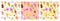 Seamless pattern cute fruit ice cream characters. Child style, strawberry, raspberry, watermelon, lemon, banana pastel