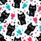 Seamless pattern with cute funny kittens