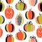 Seamless pattern with cute glamorous sparkling pumpkin. Design for textile, paper, background. Vector illustration.