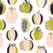 Seamless pattern with cute glamorous sparkling pumpkin. Design for textile, paper, background. Vector illustration.