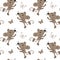 Seamless pattern, cute gray mice and butterflies. Print for children, children\\\'s textiles, kids bedroom decor