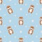 Seamless pattern with cute hamster and snowflakea