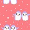 Seamless Pattern with Cute Happy Penguins in Hug