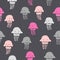 Seamless pattern with cute jellyfish. Baby print