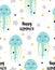 Seamless pattern with cute jellyfish isolated on white