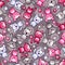 Seamless pattern with cute kawaii doodle cats