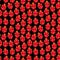 Seamless pattern with cute Kawaii dragon fruit with wink eyes and pink cheeks, on black background trend of the season. Can be