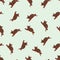 Seamless pattern with cute kinkajou. Vector illustration.